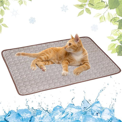 Dog Cooling Mat Washable Seats(Coffee,11x15in)