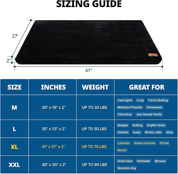 Memory Foam Dog Crate Pad 42-inch Dog