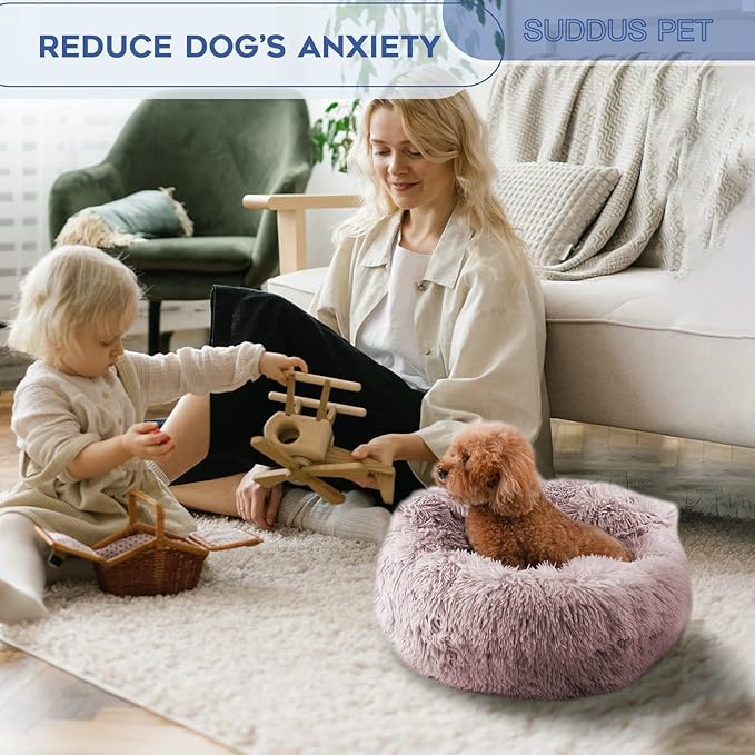 suddus Calming Dog Bed with Blanket Attached