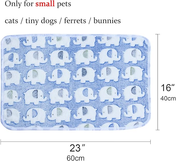 1 Pack 3 Colors 23" x 15.5" Small Blanket Soft Warm Fleece Throw Blanket Pet Kitten Blanket Fleece Puppy Blanket Cushion Ultra Light Comfortable Soft Warm Sleep Mat