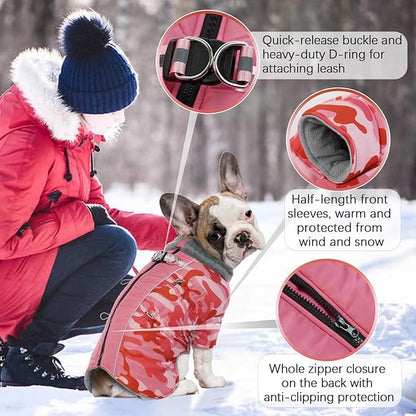 IDOMIK Warm Dog Coats with Harness 2XL