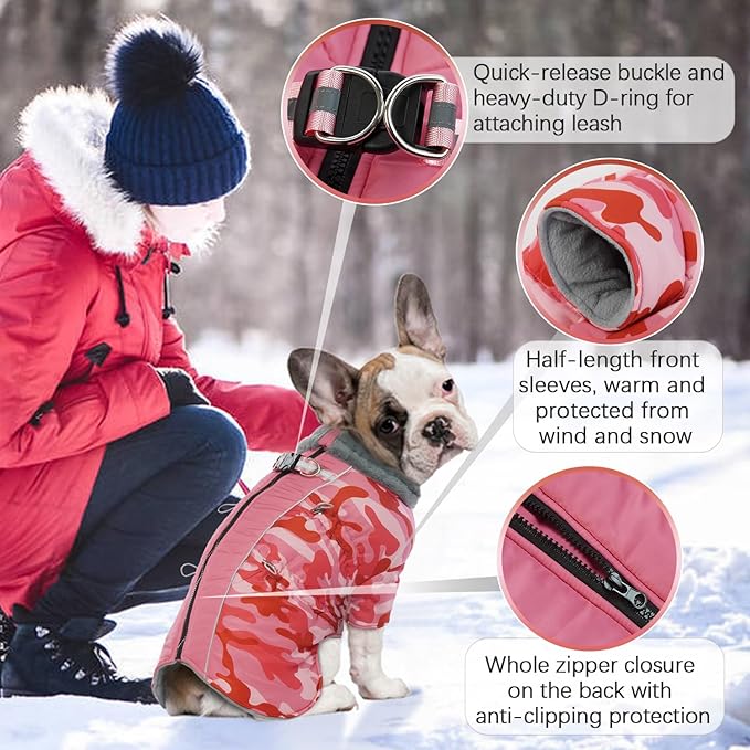 IDOMIK Warm Dog Coats with Harness