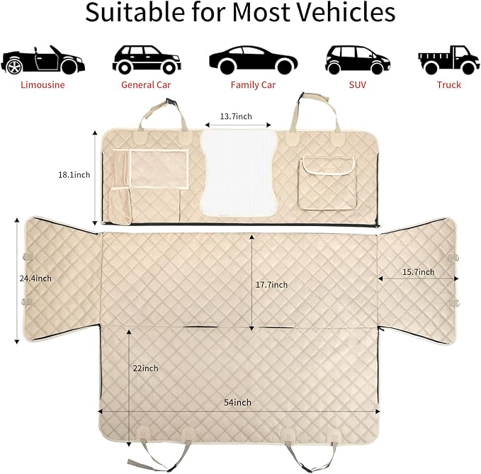 Dog Car Seat Cover for Back Seat Car Hammock