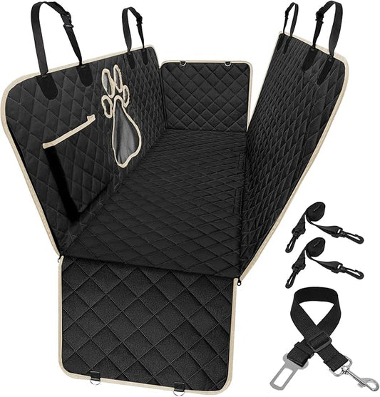 BESTSWEETIE 2024 Newest Dog Car Seat Cover for Back Seat 100% Waterproof