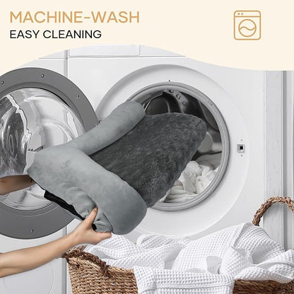 Orthopedic Dog Bed Waterproof Large Dog Bed with Removable Bolsters & Washable Cover 47" x 31" x 8" Light