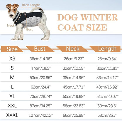 Dog Winter Jacket Cozy Reflective Waterproof Windproof Warm Pet Garment