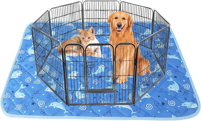 IEUUMLER Washable Pee Pads for Dogs 1 Pack EU007 (Dolphin, 63"X63"-1pcs)