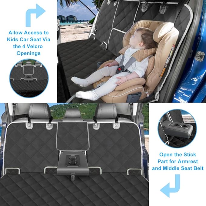 RBSC Home Dog Car Back Seat Cover Waterproof Heavy Duty and Nonslip Car Backseat Cover for Cars