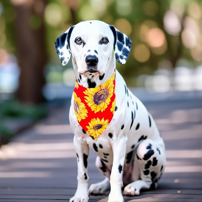 10PCS Dog Bandanas Floral Spring Flowers for Medium Breed Dog Pink Purple Yellow Pattern Kerchief Triangle Bibs Head Scarves for Boys and Girls Grooming Accessories Costume