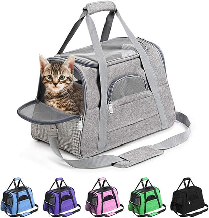 Prodigen Cat Carrier Dog Carrier for Medium Dogs Dog Travel Crate Soft Slided Collapsible Pet Travel Carrier, Large (20.5" W x 13.5" H x 10" D)