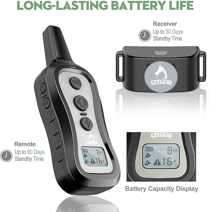 PATPET Dog Training Collar Shock Collar with Remote 3 Training 1000 ft