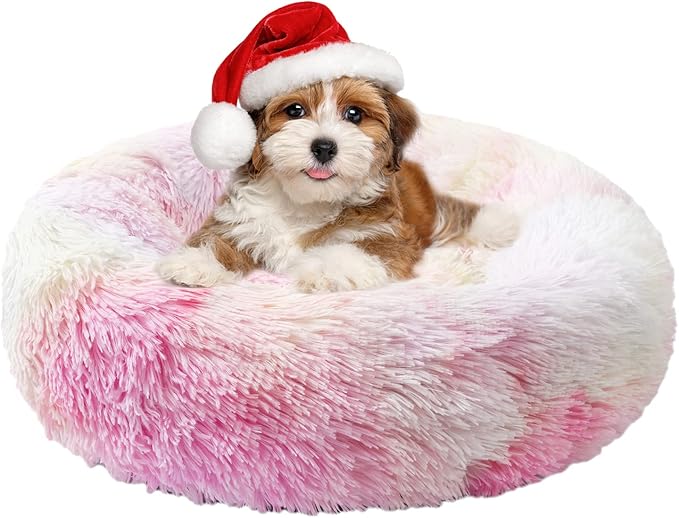 Aurako Cat Bed Dog Bed Round Cushion Pet 23" Iridescent