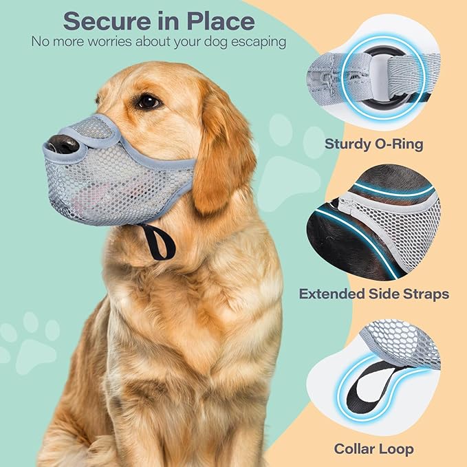 LUCKYPAW Dog Muzzle for Large Medium Small Dogs