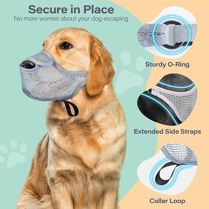 LUCKYPAW Dog Muzzle for Large Medium Small Dogs