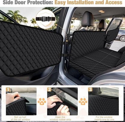 Lekereise Truck Dog Car Seat Cover for Back Seat with Embedded Side Door Mat