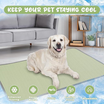Summer Dog Cooling Mat Washable Ice Silk Self Cool Pad for Small Medium Large Dogs and Cats 59x40in)