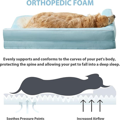 BFPETHOME Orthopedic Dog Beds for Large Dogs-Waterproof Sofa Dog Bed with Removable Washable Cover
