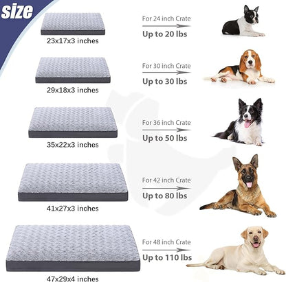 Dog Crate Bed Waterproof Dog Beds for Medium Dogs Rose Velvet Soft Fluffy Washable Dog Bed with Removable Cover & Anti-Slip Bottom 29 x 18 Inch,