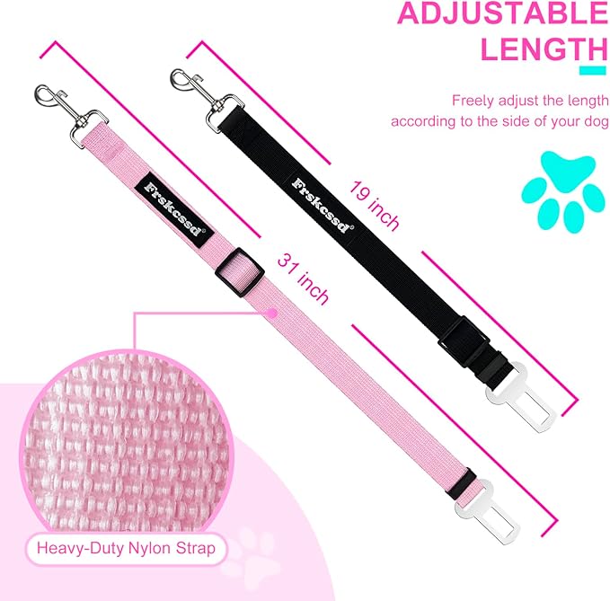 2 PCS Dog Seat Belt for Car Frskcssd