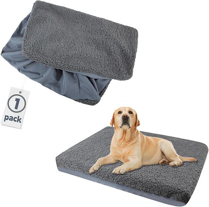 Dog Bed Cover,Dog Beds Covers Replacement Washable,Waterproof Pet Crate Pad Puppy Liner Grey Pillow Cover Sheet Removable Large Proof Soft Plush Kennels Resistan (XL：35 * 44 * 6Inch)