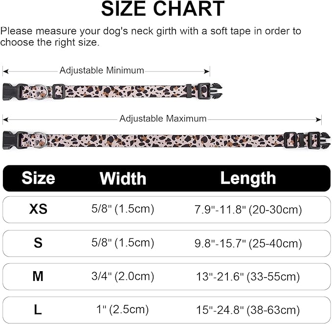 Adjustable Dog Collar with Patterns