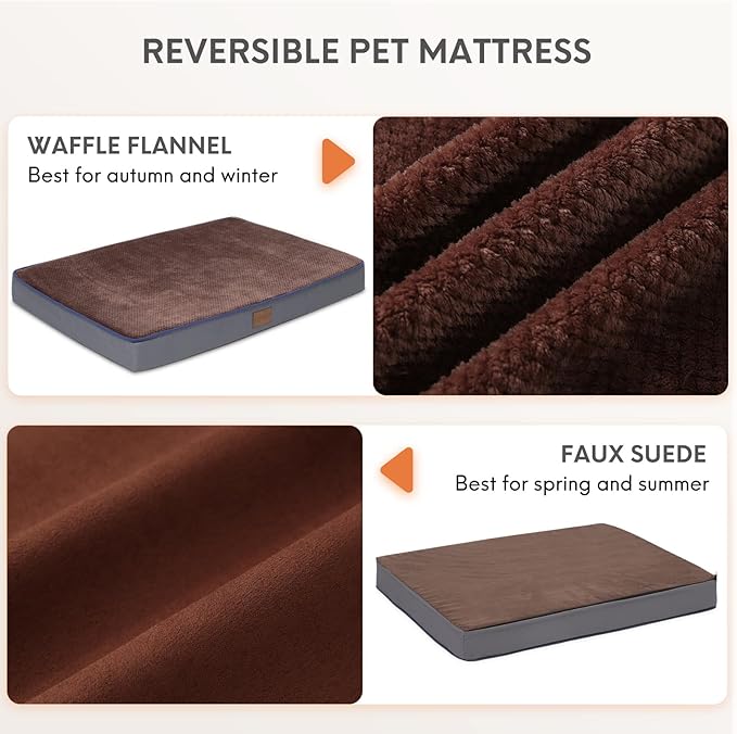 Bedfolks 4" Thick Orthopedic Dog Bed for Jumbo Dogs