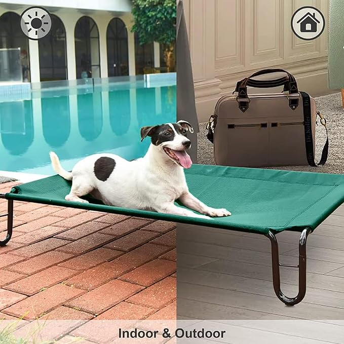 pettycare Elevated Outdoor Dog Bed 65 lbs,Green