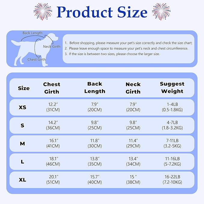 Patriotic Dog Tank Top 4th of July Dog (3 PCS)