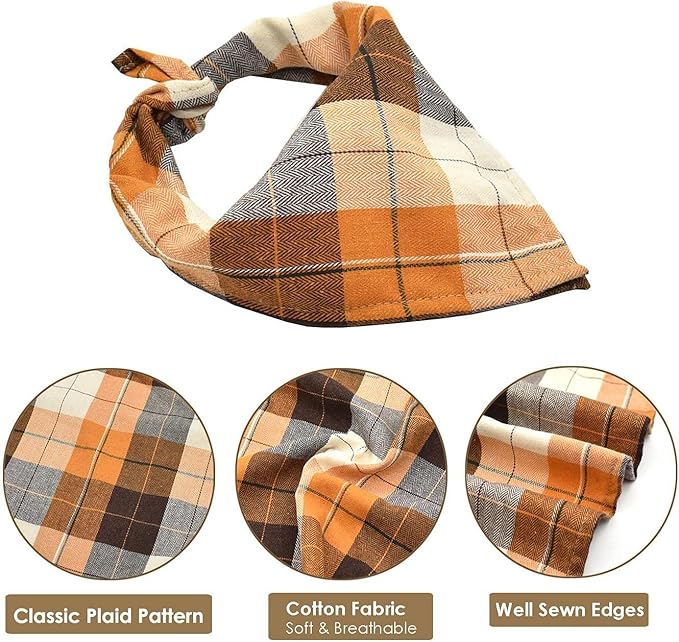 Bubblepup Plaid Dog Bandana 1PC Square