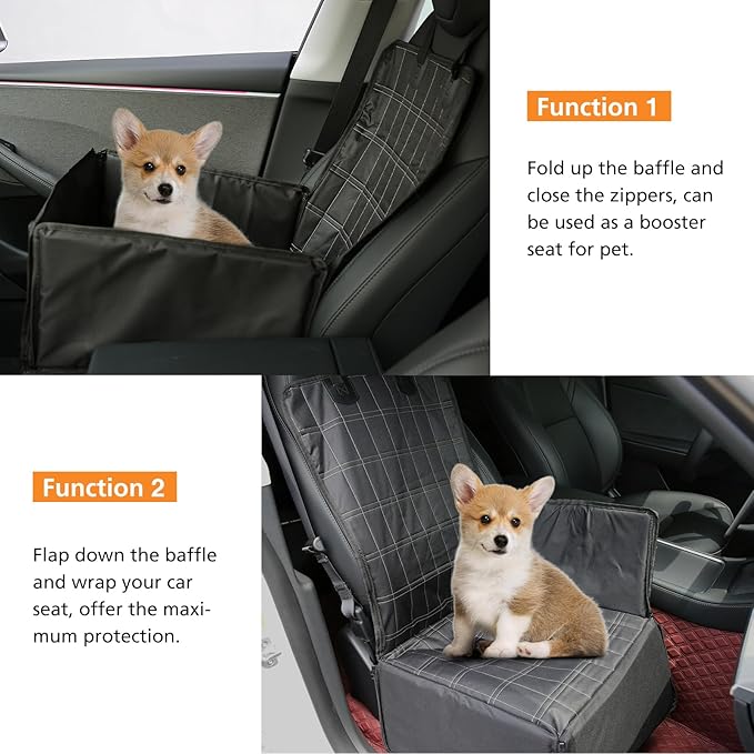 Front Dog Car Seat Cover 2-in-1 Folding