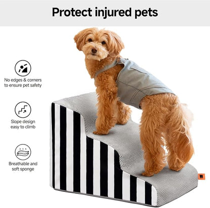 MEWOOFUN Dog Stairs for Small Dogs 3-Tier Dog 50lbs Small