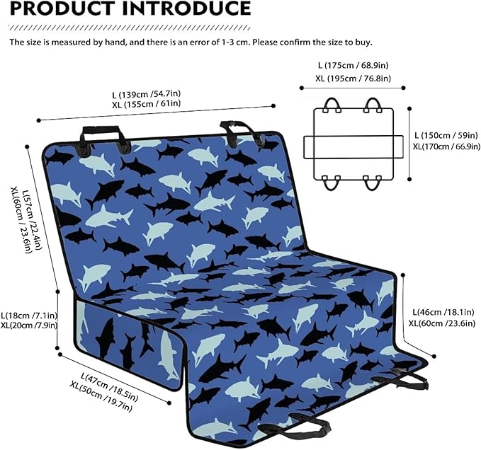 AFPANQZ Shark Pattern Seat Cover for Cars Back