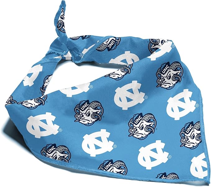 NCAA Officially Licensed Bandana for Dogs and Cats | Fits Pets Great Gift Idea | Easy-to-Tie (Small, UNC Tar Heels)