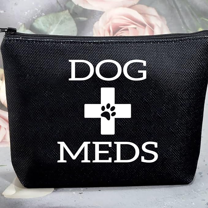 G2TUP Dog Medicine Bag Dog Meds Vet Tech Gifts Dog Essentials Storage for Travel Camping Car Emergency (Dog Meds black)