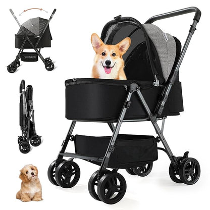 SWITTE Dog Stroller for Small Medium Dogs 4 Universal