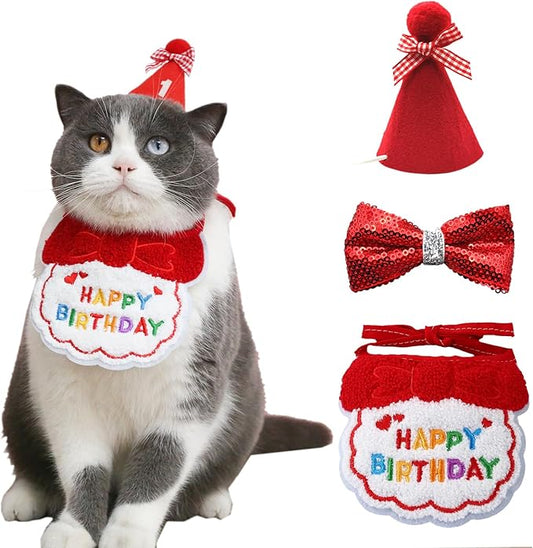 Dog Cat Birthday Party Supplies Outfit Bandana Bib