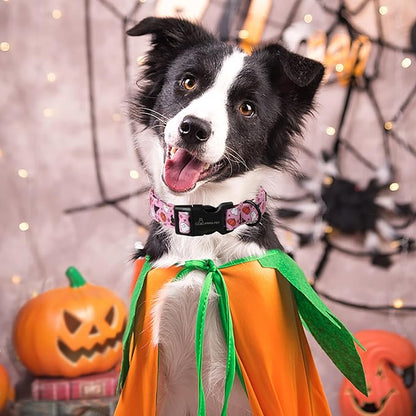 ARING PET Halloween Dog Collar-Cotton Pink Pumpkin Dog Collar