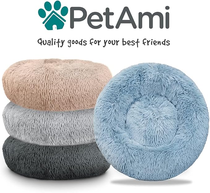 PetAmi Calming Dog Bed for Small Medium Dog Cat 25 lbs, 23 inch,