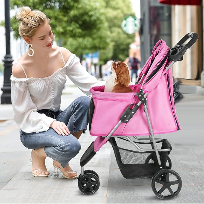 Dog Stroller for Small Dogs 3 Wheels,