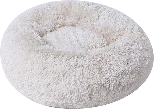 BinetGo Calming Cat and Dog Beds，32 inches Beige Dog Bed (32", Beige)