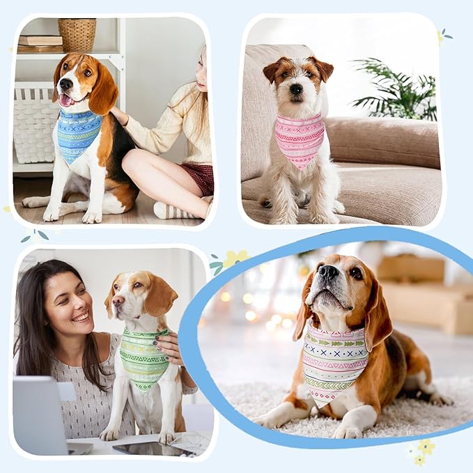 SCENEREAL Summer Dog Bandanas Bulk 4 Pack for Small Medium Large Dogs