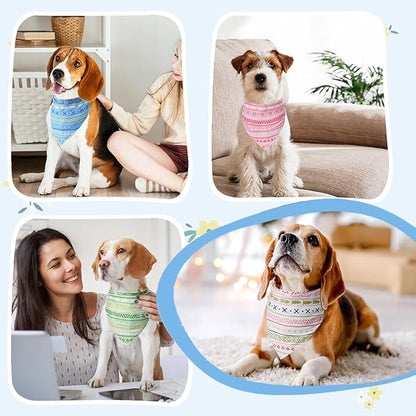 SCENEREAL Summer Dog Bandanas Bulk 4 Pack for Small Medium Large Dogs