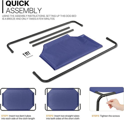 MoNiBloom Elevated Dog Bed Cooling Raised Ped Bed Portable Dog Cot for Camping or Beach 42 Inches