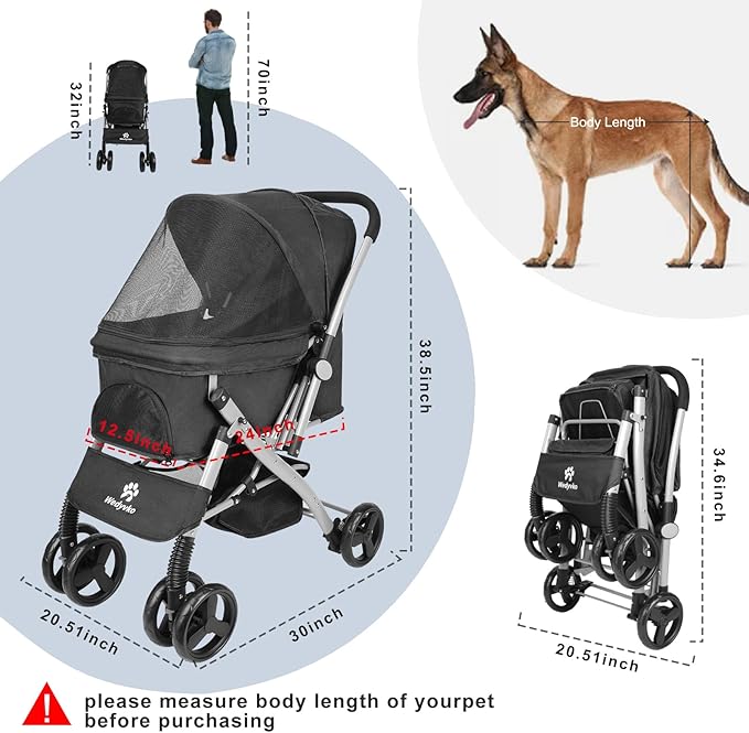 Pet Dog Stroller for Medium Small Dogs Cats