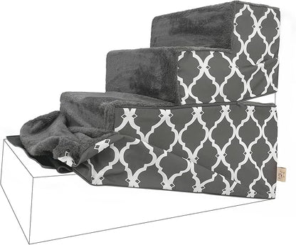 Best Pet Supplies Foldable Pet Stairs Cover for Foam Dog Ramps 4-Step