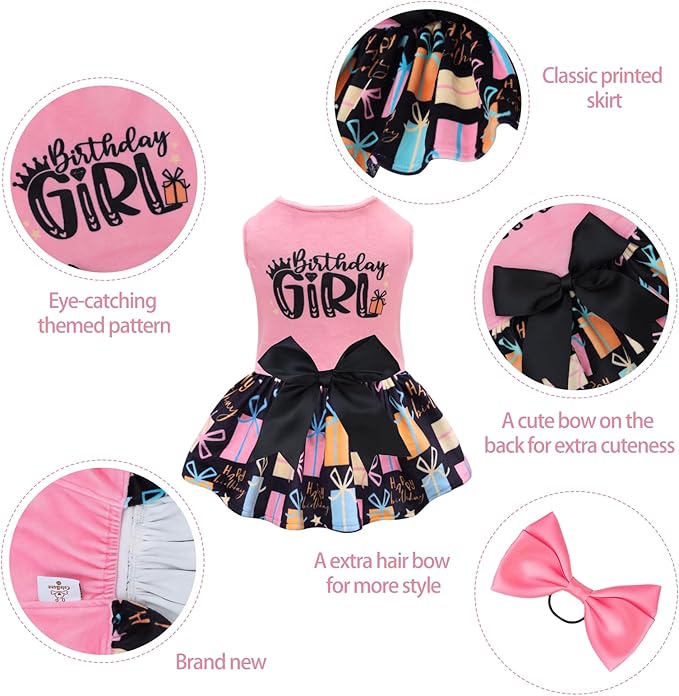 CuteBone Birthday Dog Dresses Velvet Holiday Small Dogs CVA48L-D