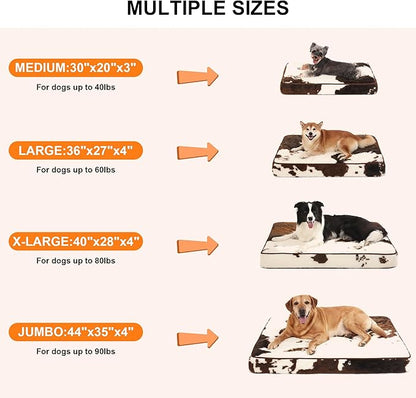 Bedfolks 4" Thick Orthopedic Dog Bed for Extra Large Dogs