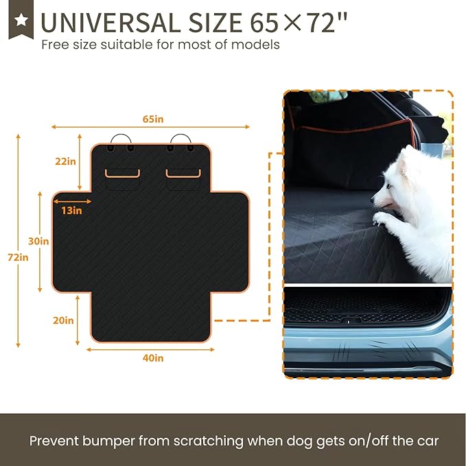 NESTROAD SUV Cargo Liner for Dogs Size,65"×72",Black