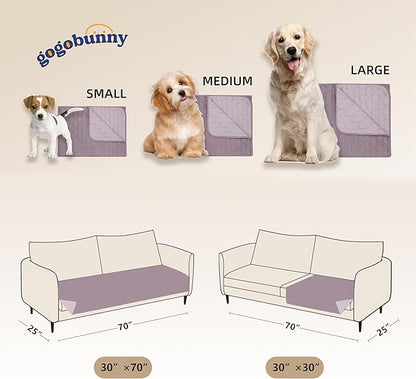 gogobunny 100% Double Sided Waterproof Dog Blanket Soft Pet Bed Cover Reversible Protect Furniture Couch Sofa Car for Puppy Large Dog Cat (Dark Sea Fog/Light Sea Fog 30x70 Inch 1))