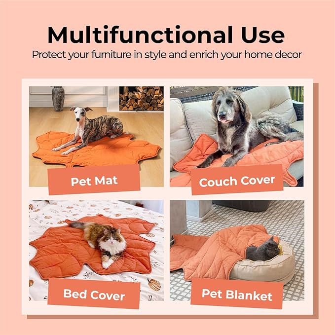 Dog Blanket Mat for Dogs Cats 40×46" Leaf